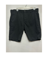 NNO7 Mens Bermuda Shorts Black Flat Front Pockets Belt Loops 34 New - £29.71 GBP