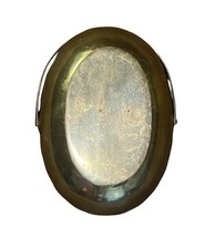 Vintage Brass Enamel Floral Basket Dish Bowl w Handle 5.25" Hammered Trinket image 9