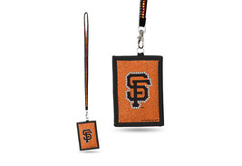 NWT SF GIANTS MLB Bling Glitter Sparkle Beaded Lanyard I.D. Wallet Necklace - £9.37 GBP