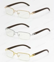 Cartier style Wood Buffs glasses sunglasses SILVER FRAMES WITH WOOD LOOK... - $40.00