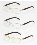 Cartier style Wood Buffs glasses sunglasses SILVER FRAMES WITH WOOD LOOK... - £32.05 GBP