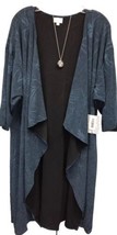 NWT LuLaRoe Large Solid Blue Heavyweight Shirley Long Duster Kimono - £34.40 GBP