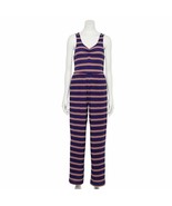 Live To Be Spoiled Ribbed Knit Jumpsuit Nvy Stripe Womens JR Sz. M-L NWT... - $22.25