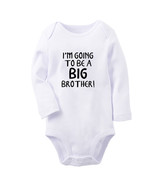 I&#39;m Going to be a Big Brother Baby Bodysuit Newborn Romper Infant Long J... - £9.41 GBP