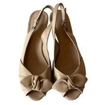 Etienne Aigner Vivica Tan Matte Leather Peep Toe Slingback Heels Sandals... - $27.18