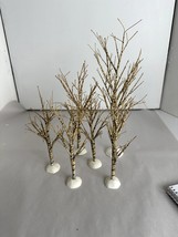 Department 56 Accessories Winter Birch Set of 6 #52636 Boxed Various Sizes - $42.03