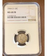 1944 D-Mercury Dime- NGC- MS 68 FB- Beautiful Toning! (68/9) - £963.67 GBP