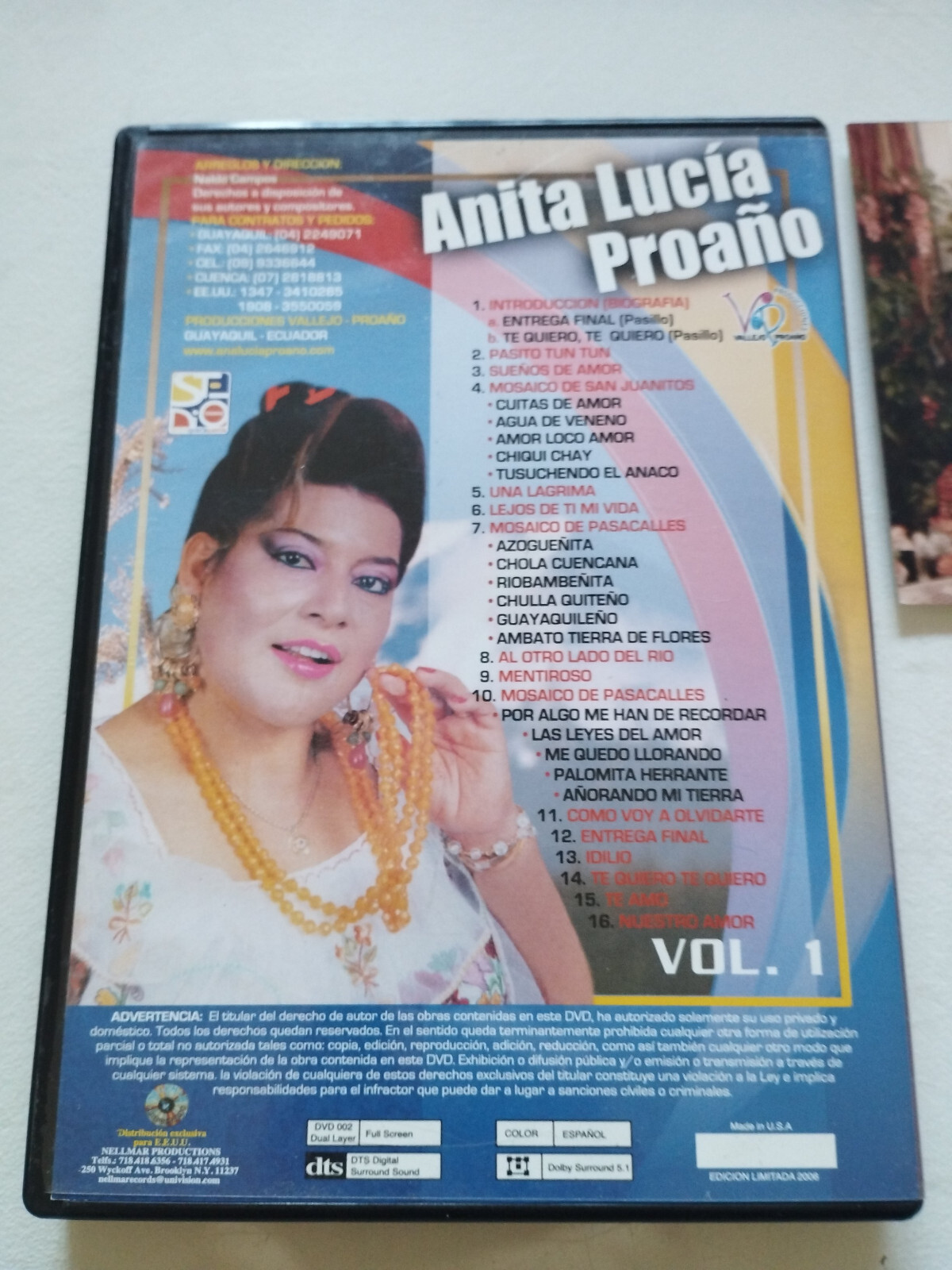 Anita Lucia Proaño Con Affetto Da Ecuador - DVD + Foto Dedicata Spagnolo Reg 1 Item image 3