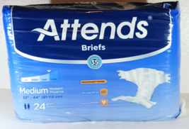 Attends Briefs Heavy/Severe Absorbency Medium 32&quot;-44&quot; Disposable Pack Of 24 - £11.83 GBP