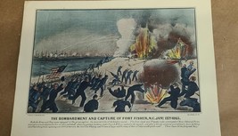 6 Vintage Color Lithograph Civil War Battles - £108.37 GBP