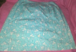 Lilly Pulitzer Vintage Ol Salty Seagull Print Skirt Sz 8 Blue &amp;White Has Marks  - £34.65 GBP