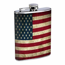 AMERICAN FLAG D1 Flask 8oz Stainless Steel Patriotic Stars and Stripes H... - $14.80
