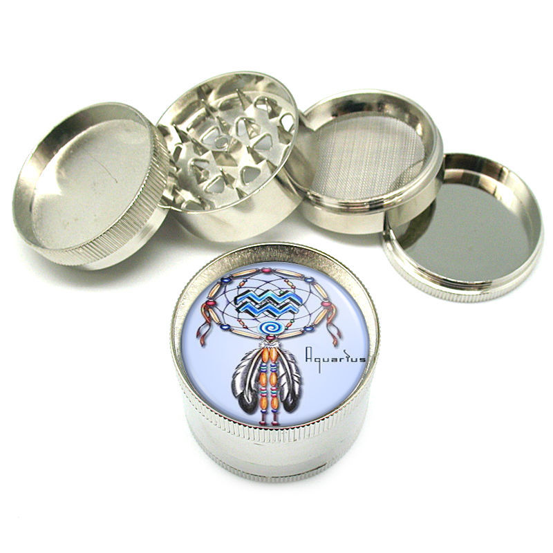 Aquarius Zodiac Dreamcatcher Metal Grinder 4 PC 2&quot; D-261 - $12.82