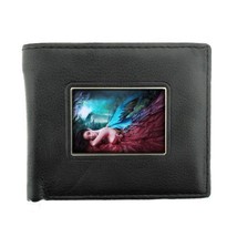 Black Bifold Leather Material Wallet Fairies Design 07 Celtic Mystical C... - $15.79
