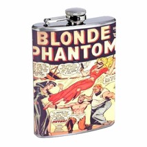 Blonde Phantom 1940s Comic Pin-Up D382 Flask 8oz Stainless Steel Action Scene - £11.64 GBP