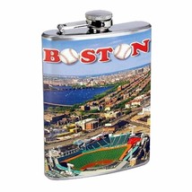 Boston, Fenway Park, Red Sox Flask D146 8oz Stainless Baseball The Green Giant - $14.80