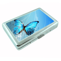 Butterflies Metal Silver Cigarette Case D4 Colorful Butterfly Monarch - $16.78