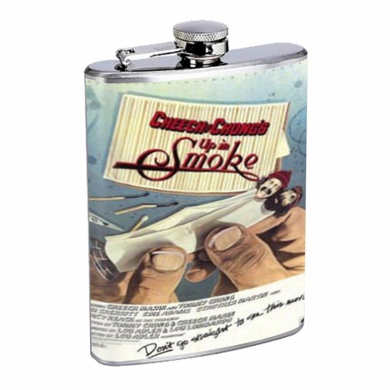 C & C Up In Smoke Flask D64 8oz Stainless Steel Paper Rolling