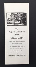 The Major John Bradford House Kingston Massachusetts Souvenir Brochure - £9.43 GBP