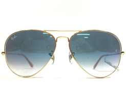 Ray-Ban Sunglasses RB3025 Aviator Large Metal 001/3F Shiny Gold With Blue Lenses - $125.91