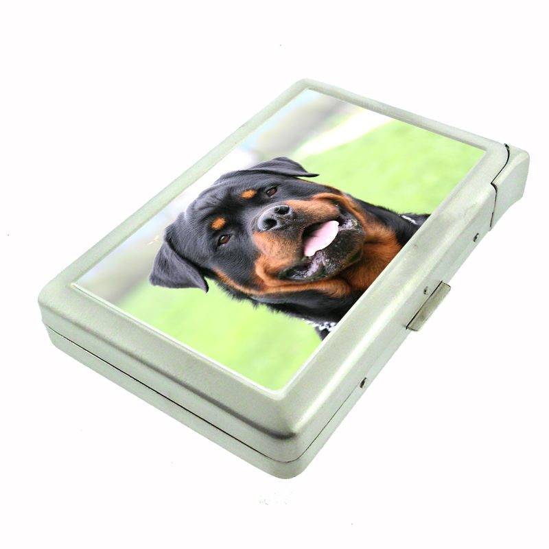 Primary image for Dog Rottweiler Head Cigarette Case w/ Built In Lighter