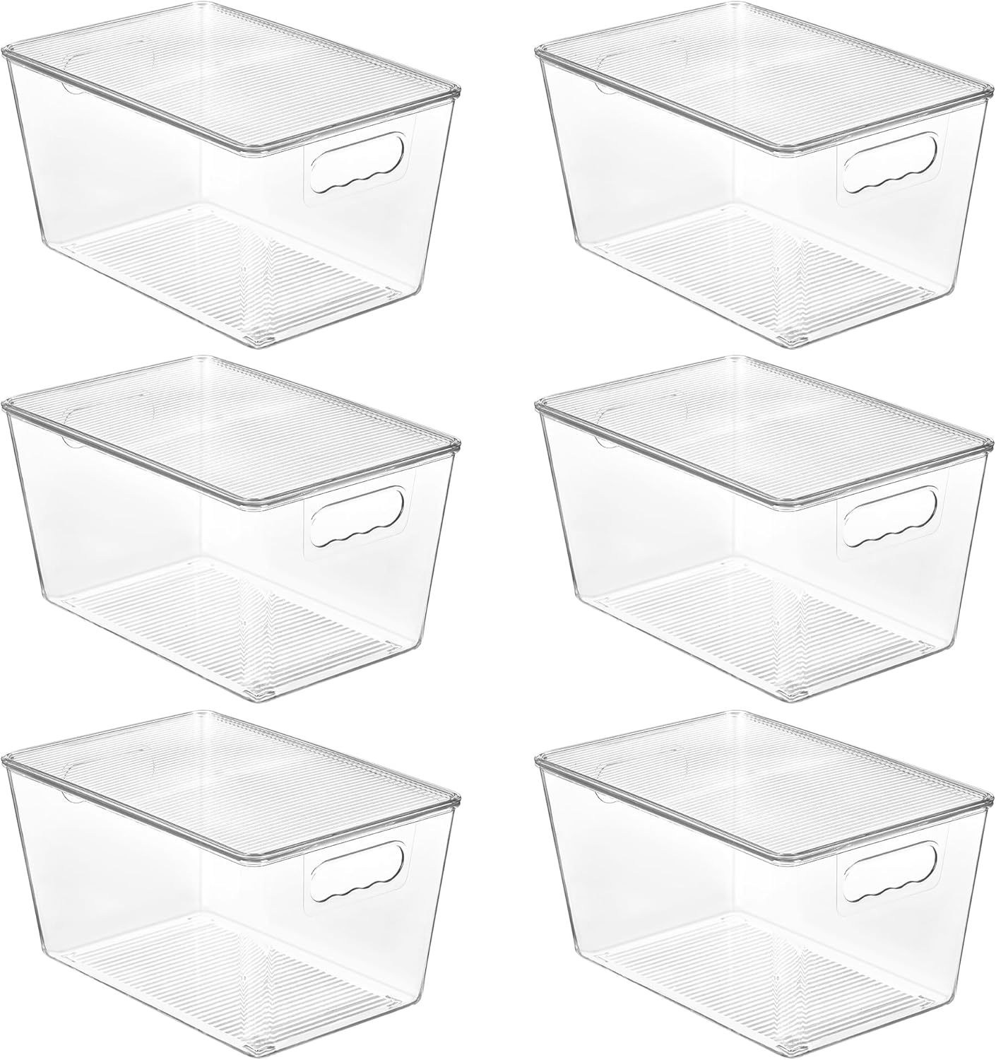 Vtopmart 6 Pack Clear Stackable Storage Bins With Lids,, Closet Organiza... - $42.99