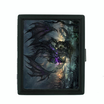Dragon D14 Regular Black Cigarette Case / Metal Wallet Mythological Flying Beast - $14.80