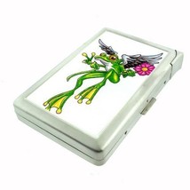 Green Peace Frog Cigarette Case Built In Lighter Silver Metal Wallet - £15.61 GBP