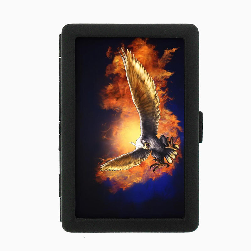 Hawk Cigarette Case D5 Metal Wallet Bird of Prey Falconry Talons North America