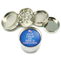 Keep Calm And Ride A Unicorn Metal Grinder 4 Pc 2&quot; D 080 - £10.28 GBP