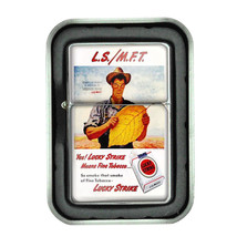 Lucky Strike Oil Lighter With Case Vintage Cigarette Smoking Ad Classic ... - £10.97 GBP