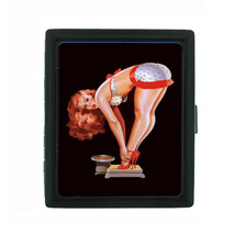 Metal Cigarette Case Holder Box Pin Up Girl Design-004 - $14.80