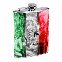 Mexico Flask D6 8oz Stainless Steel Mexican Flag Coat of Arms Spanish Pride - $14.80