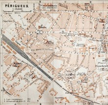 Map Perigueux Southern France Rare 1914 Lithograph WW1 Street Mini Sheet DWAA20A - £30.03 GBP