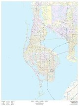 Pinellas County, Florida Laminated Wall Map (MSH) - £152.98 GBP