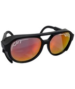 Pit Viper Sunglasses Black Plastic Aviator with Pink Red Lens Goth Steam - $49.50