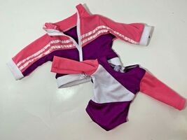 18" doll clothes gymnastics outfit leotard warm-up jacket sweatshirt pin... - $9.66