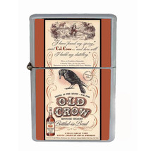 Old Crow Whiskey Ad Windproof Refillable Oil Lighter with Gift Box Art D 26 - £11.89 GBP