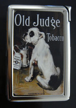 Old Judge D 01 Cigarette Case Built in Lighter Vintage Dog Animal Tobacco Ad - £15.58 GBP