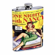 One Night With Nancy Pulp D442 Flask 8oz Stainless Steel On Bed Green Dress - £11.64 GBP