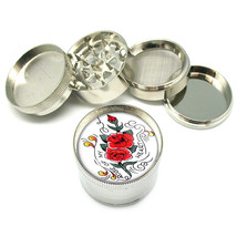 Rose of my Heart Tattoo Retro Metal Grinder 4 PC 2&quot; D-340 - £10.21 GBP