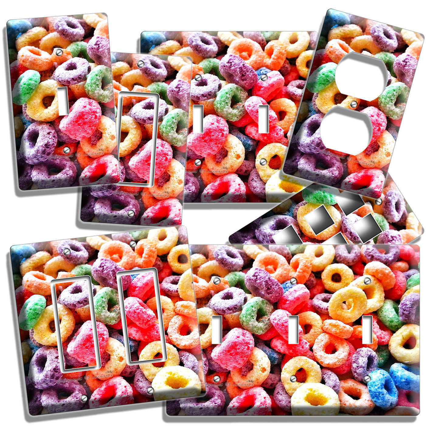FROOT LOOPS RING CEREAL LIGHT SWITCH WALL PLATE OUTLET KITCHEN DINING ROOM DECOR