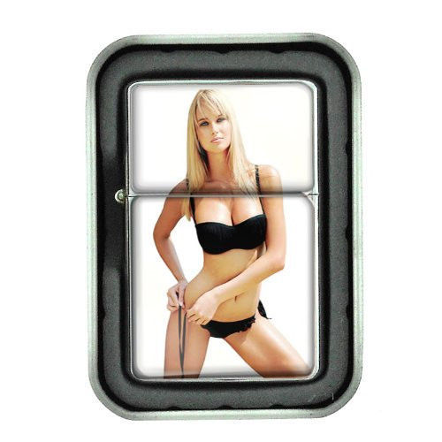 Sexy Model Bikini D8 Flip Top Oil Lighter Refillable Windproof Swimsuit Blonde