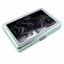 Silver Cigarette Case Holder Metal Wallet Alien Design 08 Paranormal Martian - $16.78