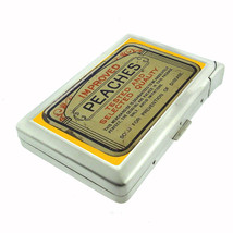 Vintage Condom Tin Peaches D 36 Cigarette Case Built in Lighter Metal Wallet - £15.60 GBP