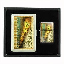 Vintage Halloween D16 Cigarette Case / Wallet &amp; Lighter Gift Set Old Fashioned - £17.37 GBP