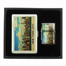 Vintage New York D12 Cigarette Case / Wallet & Lighter Gift Set Old Fashioned - £17.37 GBP