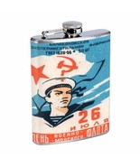 VINTAGE RUSSIAN SAILOR AD SIGN STAINLESS STEEL 8oz FLASK D 273 USSR RUSSIA - £11.83 GBP