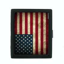 Vintage American Flag D1 Regular Black Cigarette Case / Metal Wallet Patriotic - £11.82 GBP