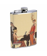 Vintage Art Deco Silver Hip Flask D9 8oz Stainless Steel Old Fashioned R... - £11.55 GBP